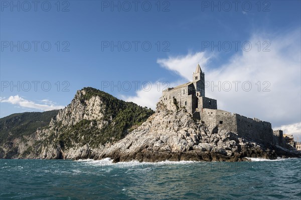 Church of San Pietro on the rocky coast