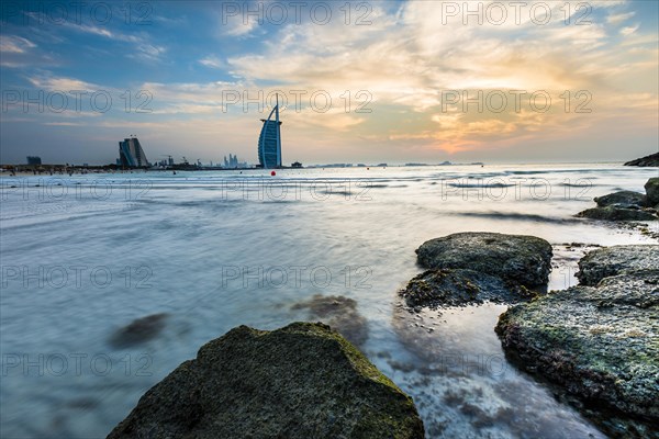 Luxury hotel Burj al Arab and Jumeirah Beach