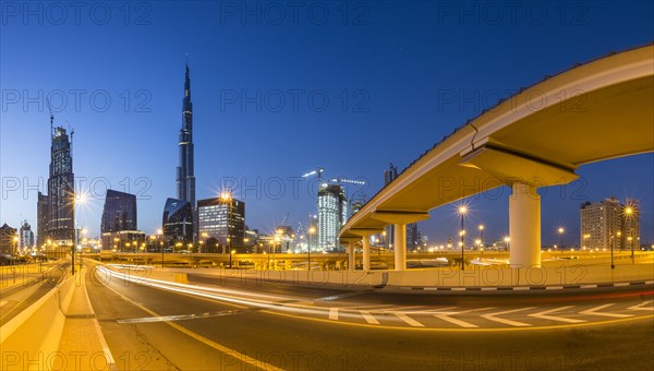 Sheikh Zayed Road skyline and Burj Khalifa