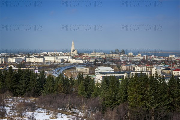 View over Reykjavik with church Hallgrimskirkja