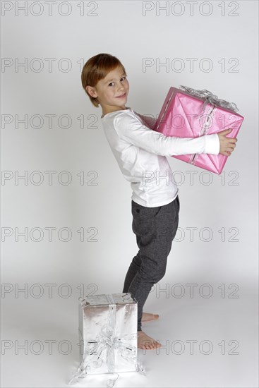 Boy with present