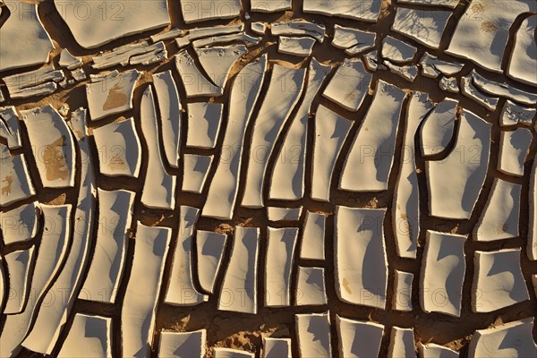 Broken surface of a dry claypan