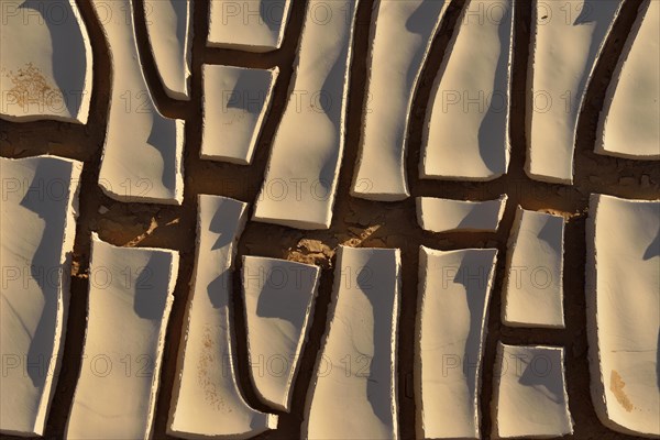 Broken surface of a dry claypan