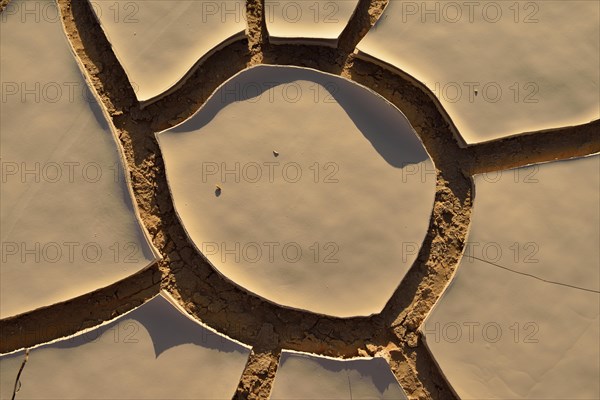 Broken surface of a dry claypan