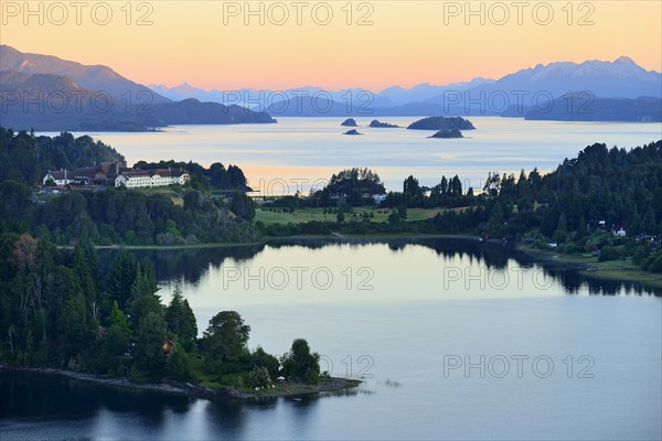 Llao Llao Hotel between Lago Perito Moreno and Lago Nahuel Huapi at dawn