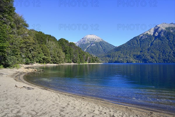 Sandy beach beach at the lake