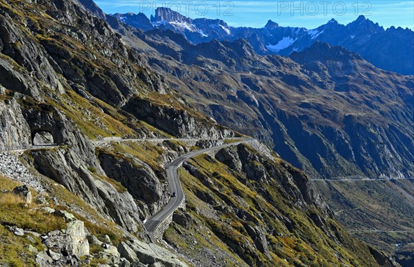 Alpine landscape with mountain road