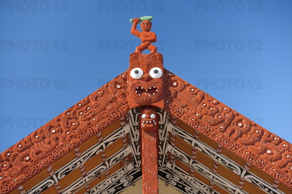 Wooden gable with traditional carving