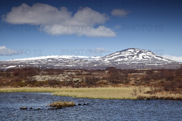 Landscape and Pingvallavatn lake at Thingvellir