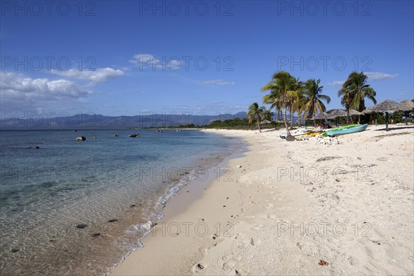 Tropical beach with palm trees at Playa Ancon
