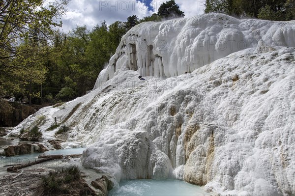 White mineral deposits