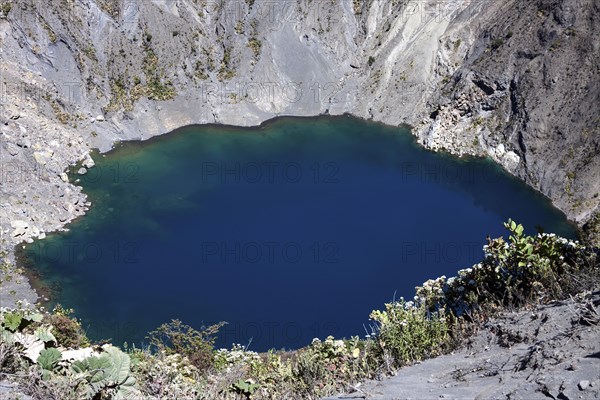 Main crater Irazu Volcano with blue crater lake