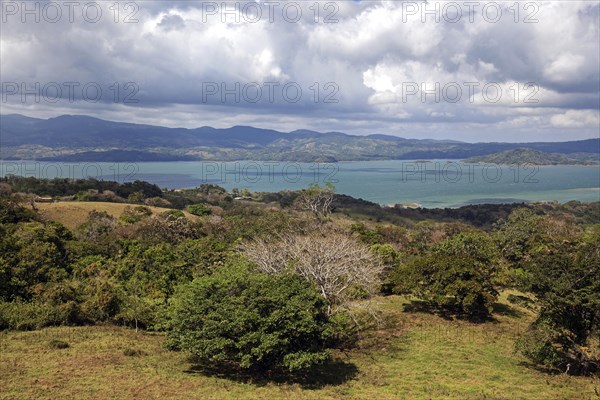 View of Arenal Lake with cloudy sky