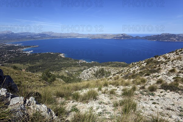 View from Talaia d'Alcudia to the bay of Pollenca