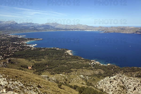 View from Talaia d'Alcudia to the bay of Pollenca