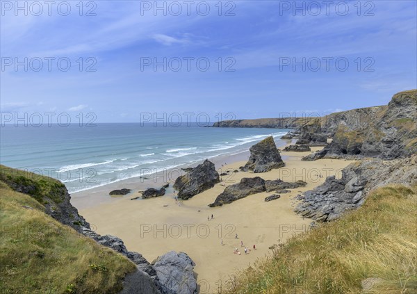 Rocky coast of the Bedruthan Steps