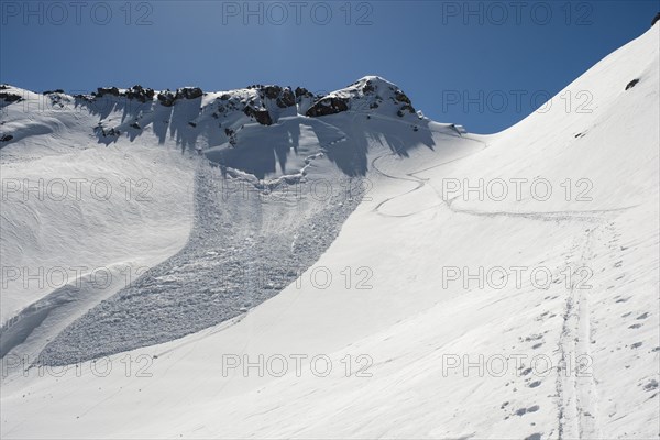 Snow slab avalanche