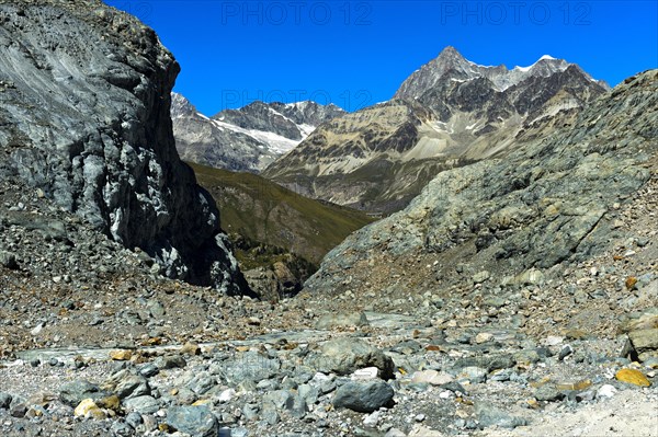 Ice-free trough valley formed by the Gorner glacier
