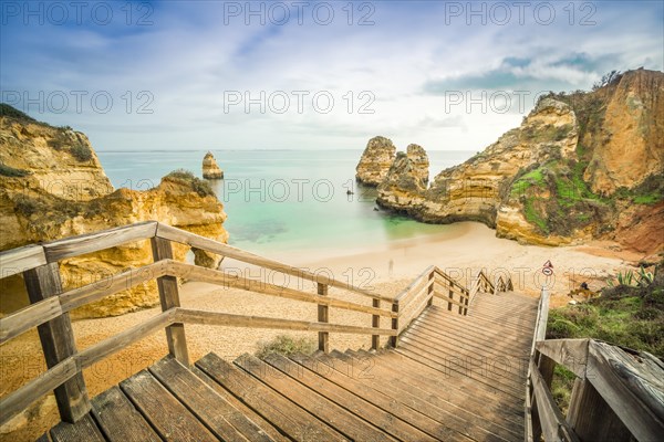 Camilo Beach with wooden walkway to the sandy beach
