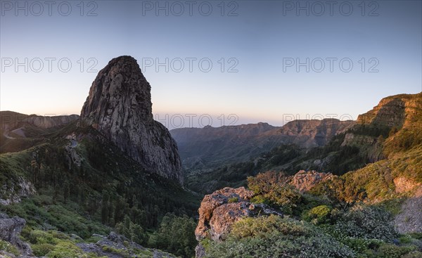 Roque de Agando rock tower at sunrise