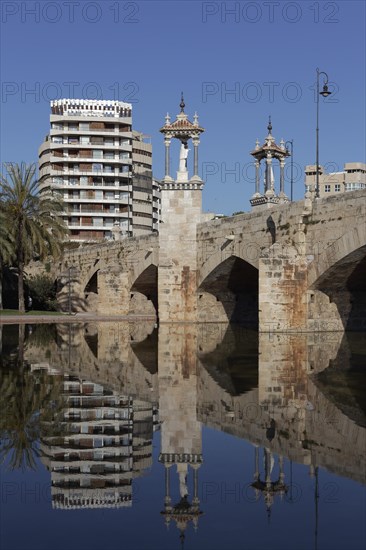 Historical bridge with statues of saints