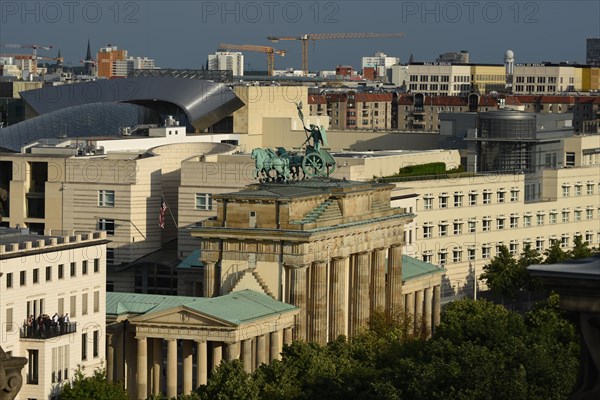 View from the Reichstag to the Brandenburg Gate and the American Embassy