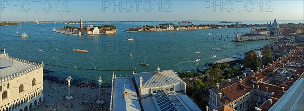 View from the Campagnile to the lagoon of Venice with the island San Giorgio Maggiore