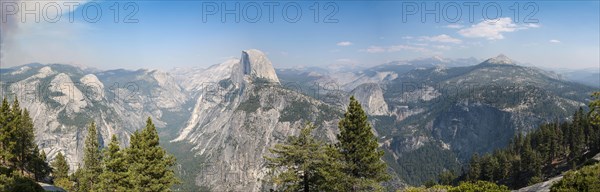 View from the trail to Glacier Point to Yosemite Valley with Half Dome
