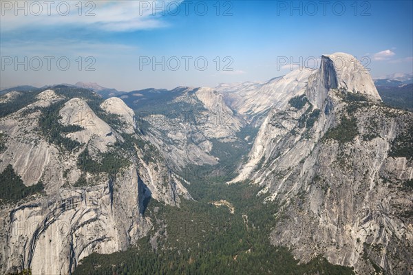 View from Glacier Point to Yosemite Valley with Half Dome