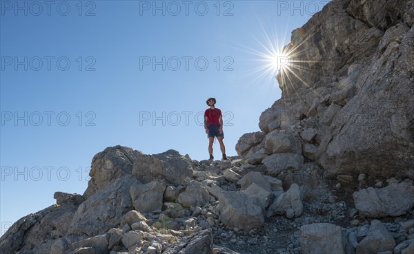 Hiker on their ascent to the Hochvogel