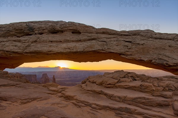 View through rock arch