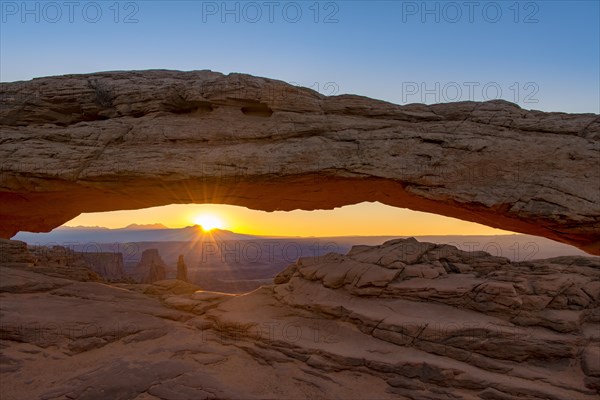 View through rock arch