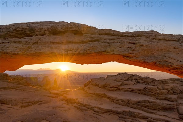 View through rock arch