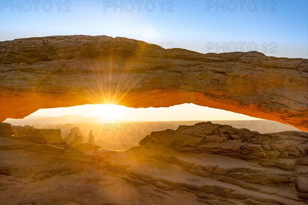 View through rock arch