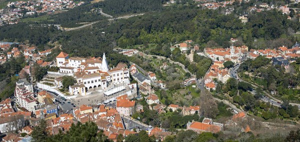 View of Sintra with National Palace from above