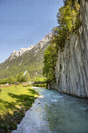 Wild river Leutasch in front of the Leutasch Gorge