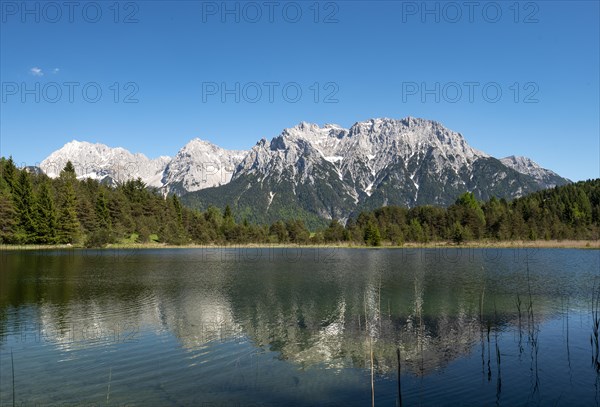 Western Karwendelspitze reflected in Lake Luttensee