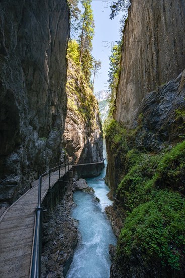 Wooden bridge over Leutascher Ache