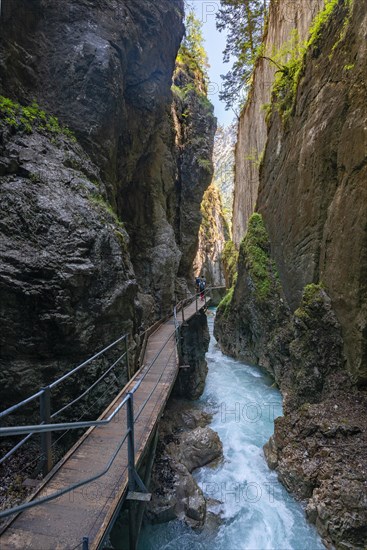 Wooden bridge through Leutasch gorge