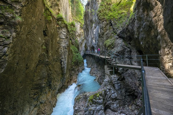 Wooden bridge through the Leutasch gorge