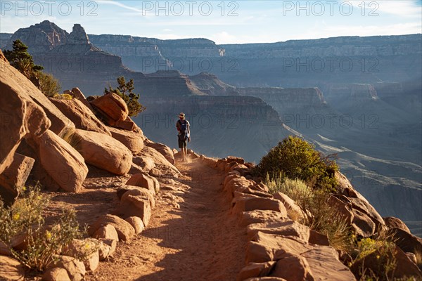 Hiker on the South Kaibab Trail