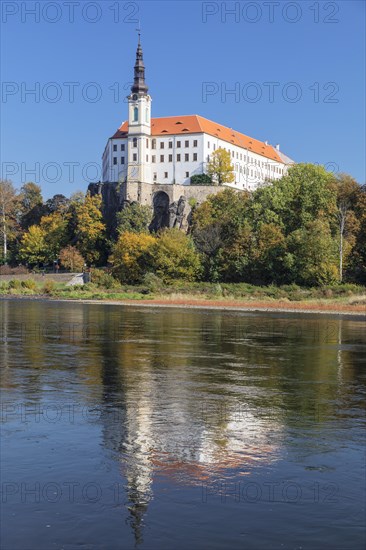 Castle Decin at Elbe river