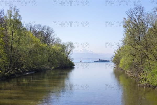 Mouth of river Argen in Lake Constance between Langenargen and Kessbronn