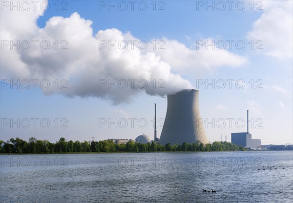 Isar I and Isar II nuclear power plant at Niederaichbach reservoir