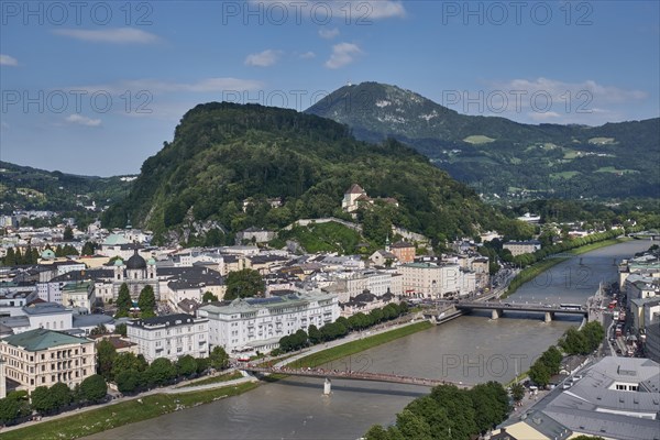 View of the old town with the river Salzach