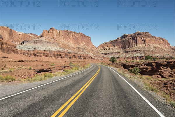 Highway 24 through stand stone desert