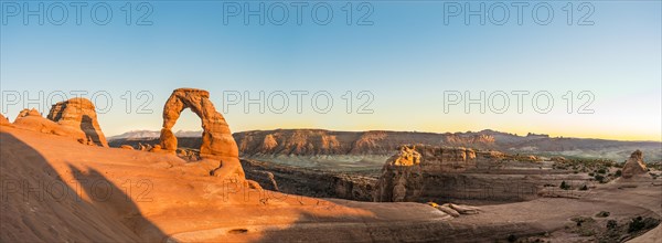 Delicate Arch natural arch in sunset light