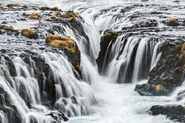 Bruarfoss Waterfall in winter