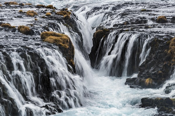 Bruarfoss Waterfall in winter