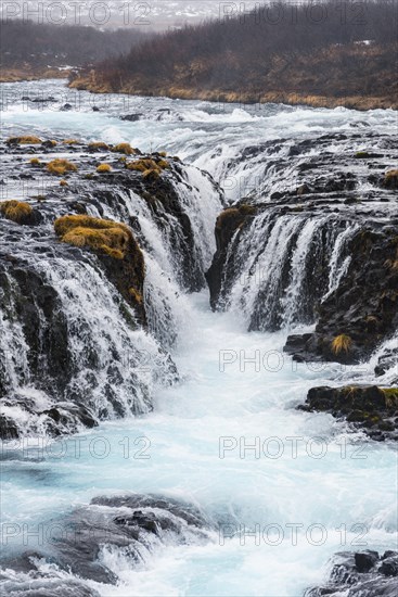 Bruarfoss Waterfall in winter